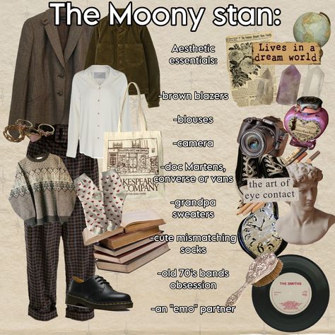 Wolfstar Outfit Aesthetic, Werewolf Style Outfits, Remus Lupin Bedroom Aesthetic, Which Marauder Are You Template, Chaotic Academia Lookbook, Remus Lupin Clothing Aesthetic, Moony Remus Lupin Aesthetic Outfits, Remus Lupin Mood Board, Whimsical Dark Academia