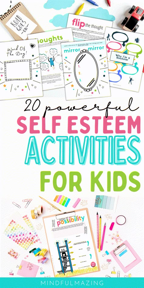 Preschool Self Esteem Activities, Printable Self Love Worksheet, Self Confidence Activities For Middle School, Self Esteem Activities For Preschoolers, Self Confidence Activity, Self Growth Activities, Self Love Lessons For Kids, Activities For Self Esteem, Art Therapy Self Esteem Activities