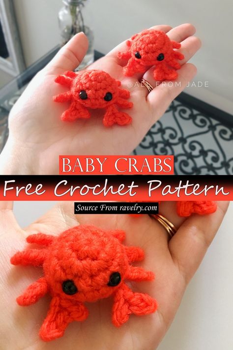 Amigurumi Ocean Animals, Small Crochet Projects Animals, Crochet Fish Tank Free Pattern, Aquatic Crochet Pattern, Fast Crochet Animals, Super Simple Crochet Patterns, Cool Free Crochet Patterns, Crochet Fish Tank, Crab Amigurumi Free Pattern