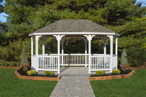 Hexagon Gazebo, Pergola Decorations, Hot Tub Gazebo, Gazebo Plans, Pergola Curtains, Wooden Gazebo, Pergola Attached To House, Metal Pergola, Backyard Gazebo