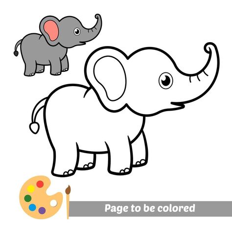 Coloring book for kids, elephant vector Elephants For Kids, Super Easy Drawings, Dinosaur Vector, Elephant Vector, Nursery Drawings, Elephant Coloring, Toddler Drawing, Background School, Elephant Coloring Page