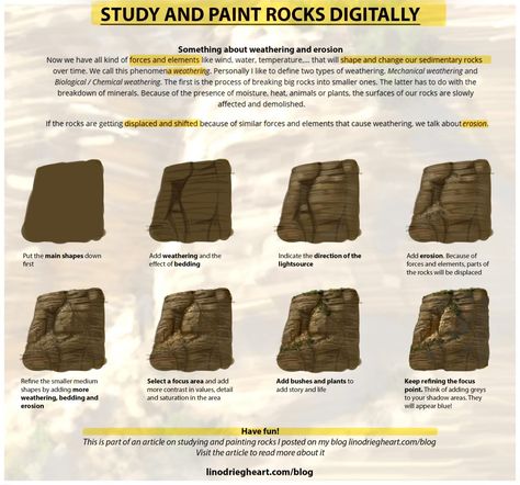 How To Study And Paint Rocks Tutorial Painting Rock Formations, Mechanical Weathering, Rock Tutorial, Chemical Weathering, Weathering And Erosion, Paint Rocks, How To Study, Beginner Photo Editing, Painted Rocks Kids