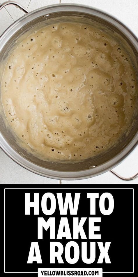 Learn how to make a roux - an essential cooking technique for thickening gravies, soups, casseroles and sauces. Making A Rue, Roux Recipe, Thicken Gravy, Homemade Turkey Gravy, How To Make Cheese Sauce, Creole Cooking, Baked Macaroni, Herb Seasoning, Turkey Gravy