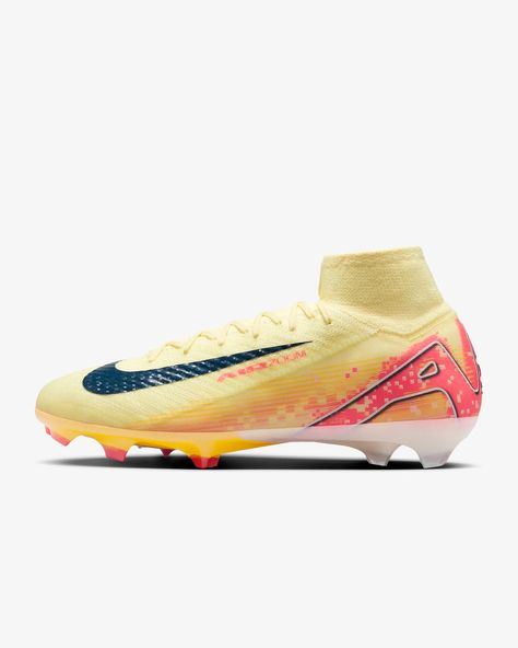 Nike Mercurial Superfly 10 Elite "Kylian Mbappé" FG High-Top Soccer Cleats. Nike.com Nike Soccer Shoes, Ultras Football, Football Socks, Nike Soccer, Nike Mercurial, Purple Shoes, Football Shoes, Air Max Plus, Nike Tech