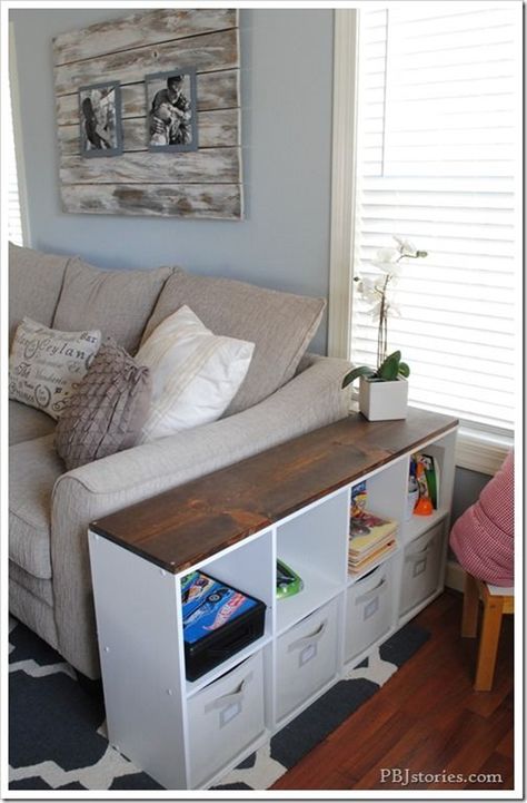 20 Cube Organizer DIY Ideas To De-clutter Your Whole House-End Table  #Home, #Decor, #Furniture, #Organization Living Room Toy Storage, Family Friendly Living Room, Cottage Coastal, Blue Bedroom, Living Room Storage, Ikea Hacks, A Living Room, Design Living, Design Case