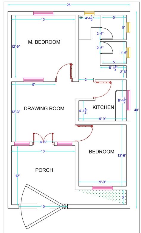 HOUSE PLAN FOR 1000 SQ. FT. (111 SQ. YARD) - Housewala House Plans 1000 Sq Ft, 1000 Sq Ft House Plans, Small House Design Floor Plan, Town House Plans, 10 Marla House Plan, 1000 Sq Ft House, 30x50 House Plans, 20x30 House Plans, Round House Plans