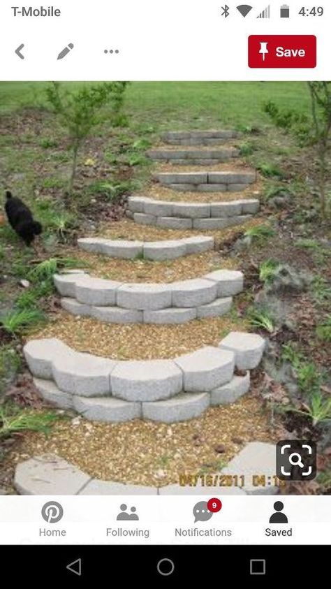 Sloped Backyard Landscaping, Landscaping A Slope, Landscape Stairs, Landscaping On A Hill, Landscape Steps, Sloped Yard, Sloped Backyard, Landscaping Retaining Walls, Garden Stairs