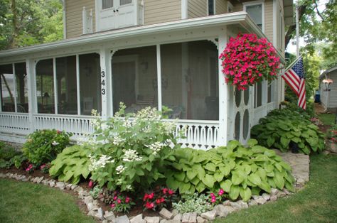 Utility Porch, Farm Porch, Screened Front Porches, Enclosed Front Porches, Front Porch Landscape, Screened In Porch Diy, Screen Porches, Dream Porch, Garden Front Of House