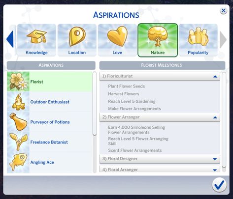 Sims 4 'Florist' Aspiration | marlynsims on Patreon Sims Traits, Sims 4 Challenges, Sims 4 Traits, Sims 4 Cas Mods, Sims 4 Game Mods, Sims 4 Expansions, Sims 4 Cc Skin, Play Sims, Sims 4 Gameplay