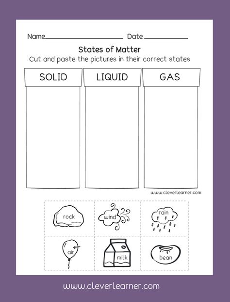 States of Matter: Solid Liquid Gas Free Preschool activity worksheets for children. #preschool #science #worksheets #teachers #kindergarten Science Activities Worksheets, Matter Kindergarten Activities, Solids And Liquids Preschool, States Of Matter For Kindergarten, States Of Matter Preschool Activities, Liquid And Solids Preschool, States Of Matter Preschool, Solid Liquid Gas Activities Preschool, Free States Of Matter Printables