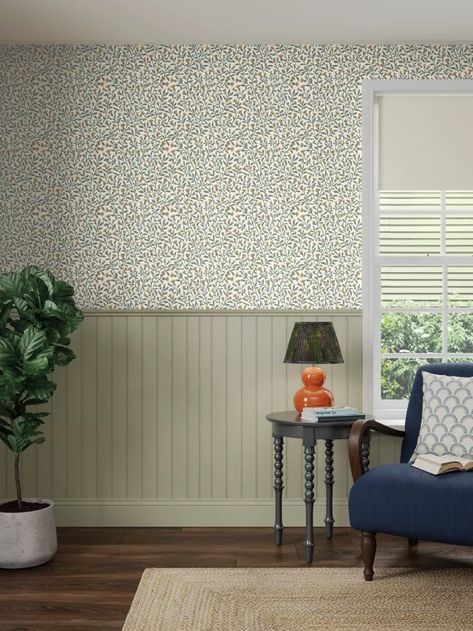 John Lewis Eloise Wallpaper, Green Hallway Ideas Wallpaper, Eloise Wallpaper, Myrtle Green, Wallpaper Green, Kids Room Wallpaper, Standard Wallpaper, Blue Colour Palette, Pattern Brands, Green Wallpaper