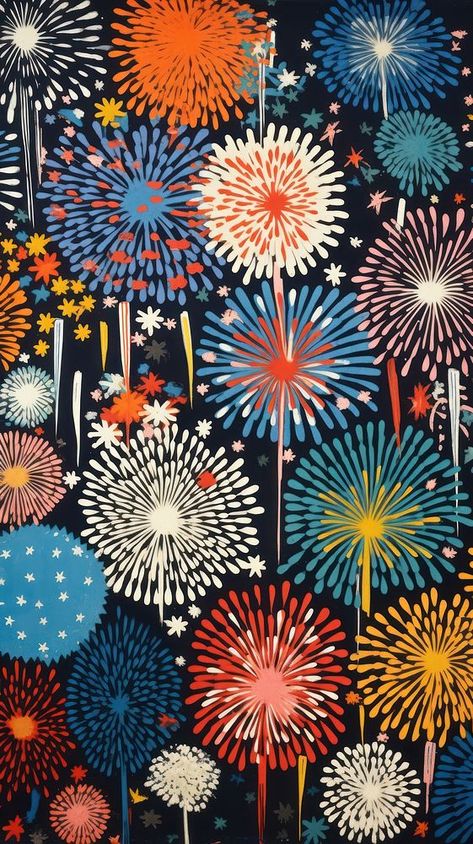 Colorful fireworks pattern art backgrounds. AI generated Image by rawpixel. | premium image by rawpixel.com / Rob New Years Illustration, Firework Illustration, Firework Background, Fireworks Illustration, Summer Fireworks, Vintage Fireworks, July Wallpaper, Fireworks Wallpaper, Colorful Fireworks