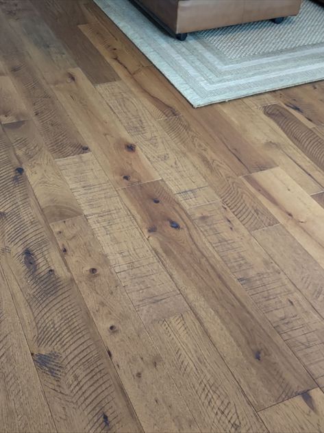 Rustic Hardwood Floors Farmhouse, Wood Look Flooring Ideas, Rustic Hickory Flooring, Natural Floors Hardwood, Natural Finish Wood Floors, Real Wood Flooring Ideas, Light Hickory Floors, Modern Farmhouse Wood Floors, Natural Hickory Floors