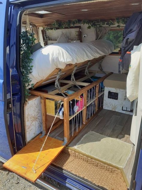 Exterior Van Design, Minivan Camping Hacks, Cat Van Life, Van Life Storage Hacks, Simple Van Build, Van Camping Ideas, Hippie Van Interior, Yellow Kitchen Cabinets, Minivan Camping