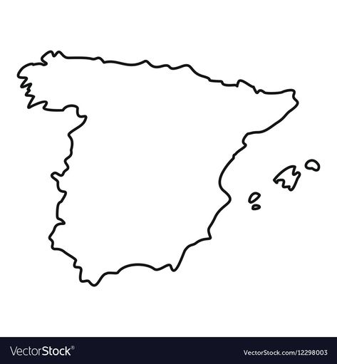 Spain Map Tattoo, Spain Map, Map Of Spain, Map Outline, Outline Illustration, Poster Board, Geology, Vector Icons, Geography