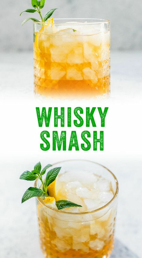 Maple Bourbon Cocktail, Whiskey Smash Recipe, Maple Whiskey, Bourbon Sour, Best Whiskey, Whiskey Smash, Bourbon Smash, A Couple Cooks, Bourbon Cocktail