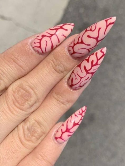 Nails Basic, Nail Spring, Cotton Candy Nails, Halloween Acrylic Nails, Pumpkin Nails, Gothic Nails, Goth Nails, Stiletto Nails Designs, Her Nails