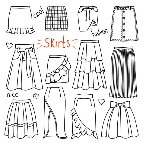 A Line Skirt Outfits, Clothes Skirts, Fashion Drawing Sketches, Fashion Drawing Tutorial, Dress Design Drawing, Dress Design Sketches, Skirt Trends, Fashion Design Drawings, Fashion Design Sketches