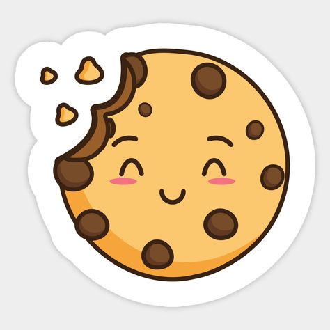 Cute Bakery Stickers, Cookies Cartoon Logo, Cookie Cute Drawing, Cute Cookies Drawing, Cookie Sticker Design, Cookie Cartoon Cute, Cookies Logo Design Stickers, Cookie Art Drawing, Cute Cookie Drawing