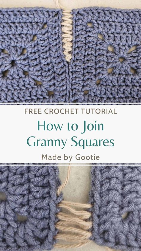 How to Sew Granny Squares Together with Invisible Seam - Made by Gootie Sew Granny Squares, Crochet Granny Square Throw, Join Granny Squares, Crochet Joining, Joining Crochet Squares, Granny Square Patterns, Granny Square Pattern Free, Joining Granny Squares, Granny Square Projects