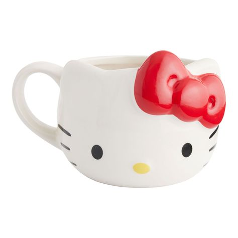 Hello Kitty Face, World Market, Red Bow, Ceramic Mug, Hello Kitty, Kitty, Mug, Red