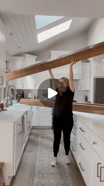 Beams In Kitchen Ceiling, Diy Foam Beams Ceilings, White Ceiling With Wood Beams, Foam Beams Ceilings, Installing Wood Beams On Ceiling, Diy Beams Ceiling, Foam Beams, Wood Beams On Ceiling, Diy Wood Ceiling