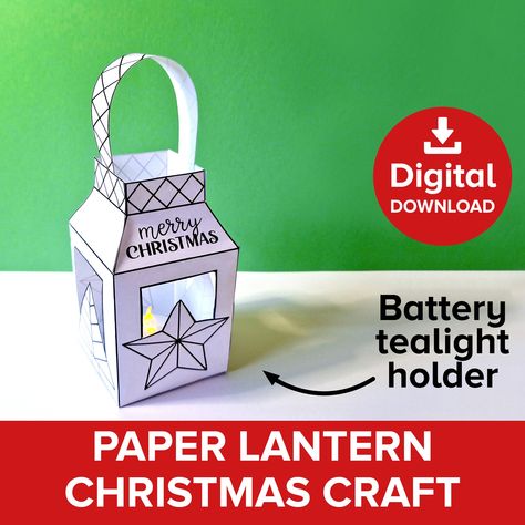 Paper Lantern Craft, Lantern Printable, Paper Lanterns Diy, Sarcastic Christmas, Lantern Craft, Decoration Lamp, Lamp Kit, Christmas Light Bulbs, Holiday Tree Decorations