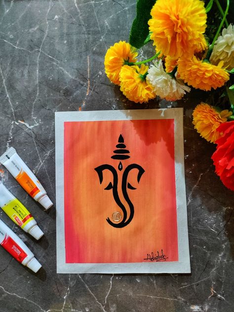 #art #painting # viral #sketch #easydrawing #easypainting #canvas Painting Ideas Of God, Ganesha Art Easy, Ganpati Bappa Painting Easy, Ganesha Painting Simple, Ganpati Bappa Drawing Easy, Ganpati Bappa Sketch, Bappa Sketch, Drawings Creativity, Easy Hand Drawings