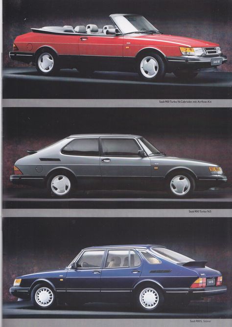 Saab 900, page from 1992 brochure Saab 900 Convertible, Saab Advertising, Jumble Sale, 90s Cars, Saab Turbo, Saab Automobile, Saab 900, Euro Cars, Car Posters