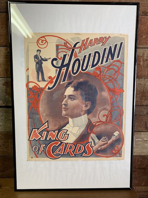 Houdini Poster, King Of Cards, Harry Houdini, Vintage Magic, Card Tricks, Island Art, Vintage Poster Art, Magic Art, Photo Posters