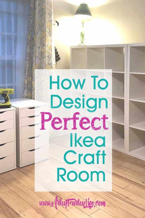 Ikea Craft Room Hack, Ikea Art Storage Ideas, Hobby Rooms Ideas, Ikea Craft Office, Craft Work Space Ideas, Creative Rooms Ideas, Craftroom Organizing Ideas Ikea, Craft Room Ikea Storage, Craft Room Remodel Ideas