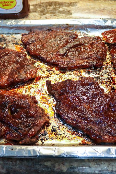 Oven Baked BBQ Pork Steaks Pork Steak Meals Dinners, Tender Pork Steak Recipes Oven, Easy Pork Steak Recipes, Keto Pork Steak Recipes, Oven Baked Pork Steaks Recipes, Best Pork Steak Recipes, How To Cook Pork Steaks, Baked Pork Steak Recipes, Oven Pork Steaks