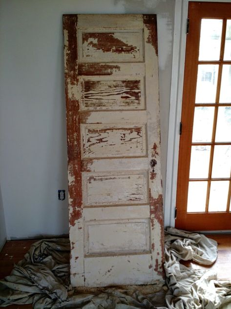 Stripping Paint From Wood, Refinish Door, How To Strip Paint, Old Door Projects, Strip Paint, Old Wood Doors, Door Stripping, Old Barn Doors, Stained Doors