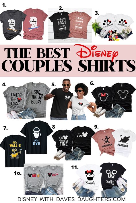 His And Hers Disney Shirts, Disneyland Couples Outfits, Disneyland Couples Shirts, Disney Couples Shirts, Disney Couple Outfits, Couples Disney Shirts, Disney Anniversary, Disney Honeymoon, Disney Couple Shirts