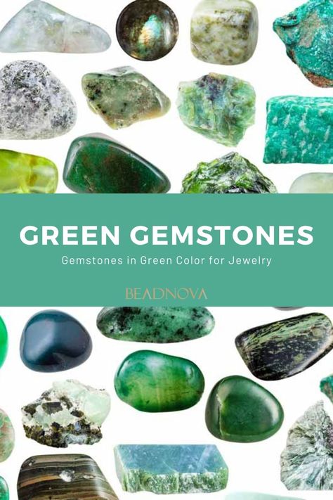 If you are interested in getting a green gemstone soon, know that there are several commonly available green gemstones in the market, ranging from beautiful peridots to great-looking hiddenites. Crystal Identification, Names Meaning, Aventurine Jewelry, Seafoam Color, Malachite Jewelry, Howlite Stone, White Crystals, Green Gems, Red Gemstones