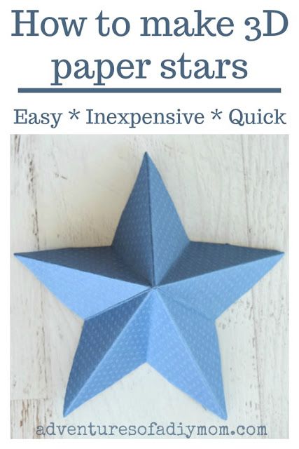 How to Make 3 dimensional paper stars - and easy, inexpensive and quick paper craft project. White Paper Stars, 3d Stars Diy Paper Easy, 3 D Stars How To Make, How To Make A 3d Star, 3d Stars Diy Paper, Paper Stars Diy Easy, Paper Stars Diy, Star Paper Craft, Folded Paper Stars