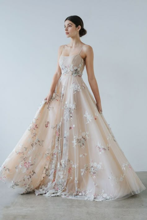 Gown Aesthetic, Floral Wedding Gown, Night Gown Dress, Floral Wedding Dress, Pretty Prom Dresses, Grad Dresses, Fantasy Dress, Princess Wedding, Fashion Mistakes