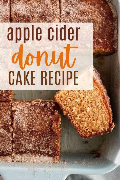 This brown butter apple cider donut cake is made with reduced apple cider, nutty brown butter and cinnamon-sugar for the perfect fall treat. There is a crunchy buttery cinnamon sugar topping that makes the cake taste like the best apple cider donut you've ever had! But it is super easy to make and it's incredibly moist from the apple cider and sour cream. Apple Cider Donut Cake Recipe, Donut Cake Recipe, Apple Cider Donut Cake, Cider Donut Cake, Best Apple Cider, Donut Cake, Doughnut Cake, Warm Cake, Apple Cider Donuts