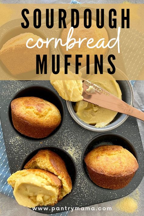 Sourdough Discard Cornbread Muffins, Sourdough Corn Muffins, Small Batch Cornbread Muffins, Sourdough Cornbread Muffins, Sourdough Bran Muffins, Sourdough Discard Recipes Muffins, Sourdough Thanksgiving Recipes, Sourdough Discard Cornbread, Bread Sheeran