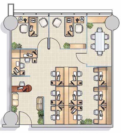 Modern Office Floor Plan, Open Work Space Design, Office Interior Design Plan Layout, Small Office Design Plan, Open Plan Office Design Layout, Small Open Office Layout, Open Office Layout Work Stations, Small Office Building Plan, Admin Office Plan