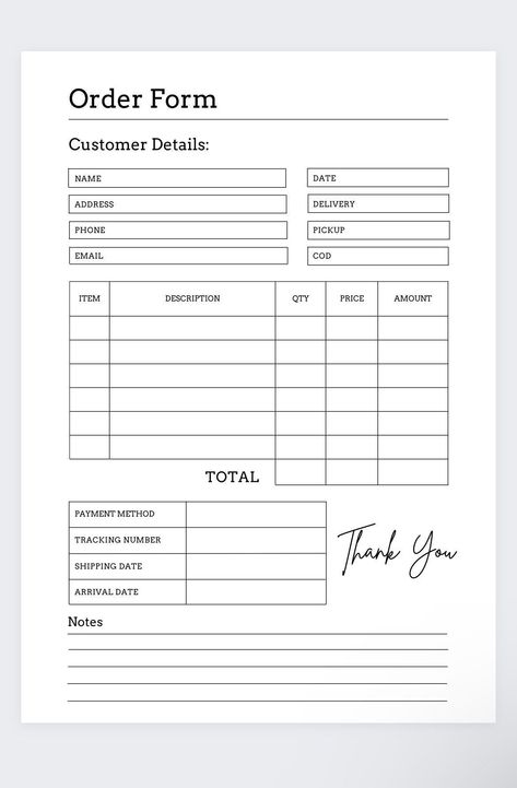 Professional Order Form,small Business Tracke Croc Business, Small Business Tracker, Orders Packaging, Business Tshirt, Etsy Shop Planner, Business Tracker, Order Tracker, Business Printables, Startup Business Plan