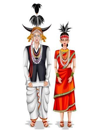 easy to edit vector illustration of Chhattisgarhi wedding couple in traditional costume of Chhattisgarh, India Jay Adivasi Photo, Spiderman Fanart, Couple Illustration Wedding, Wedding Couple Cartoon, Gond Painting, Indian Illustration, Fashion Illustration Tutorial, Navratri Festival, Amazing Spiderman Movie