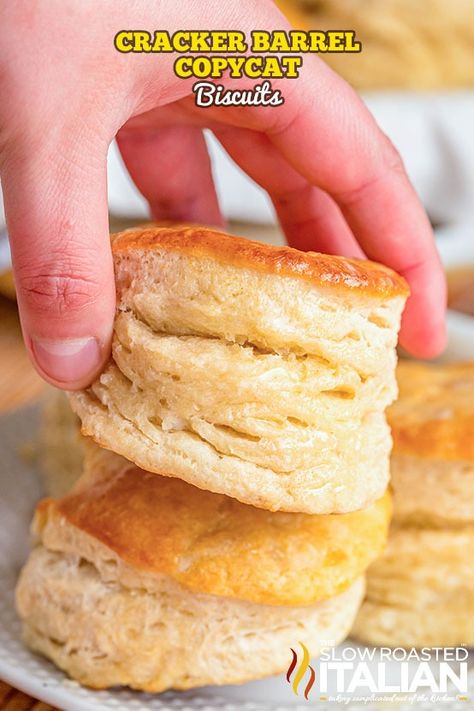 Copycat Cracker Barrel Biscuit Recipe - The Slow Roasted Italian Cracker Barrel Biscuits Recipe, Lucilles Biscuit Recipe, Clabber Girl Biscuit Recipe, Cracker Barrel Biscuit Recipe, Cracker Barrel Biscuits, Cracker Barrel Copycat Recipes, Buttermilk Biscuits Easy, Copycat Cracker Barrel, Cracker Barrel Recipes