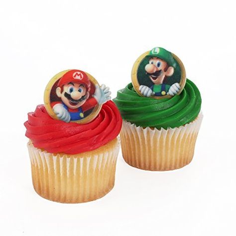 Super Mario 24 Cupcake Rings ** Be sure to check out this awesome product. This link participates in Amazon Service LLC Associates Program, a program designed to let participant earn advertising fees by advertising and linking to Amazon.com. Wrestling Birthday Parties, Super Mario Cupcakes, Mario Birthday Cake, Super Mario Bros Birthday Party, Mario Y Luigi, Princess Cupcake Toppers, Bakery Crafts, Mario Bros Birthday, Mario Bros Party