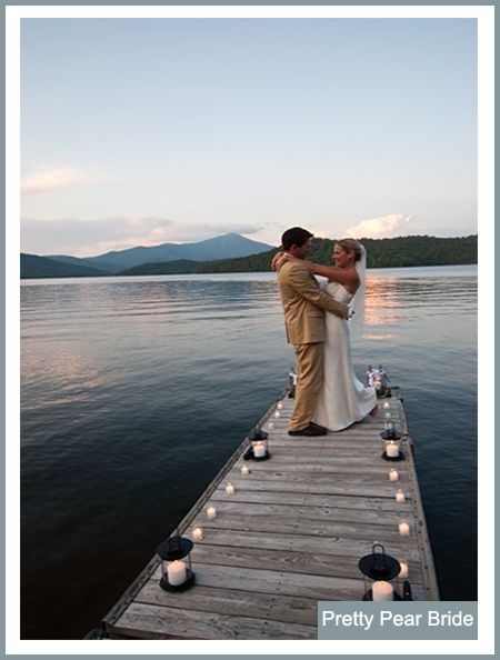 {Things I Love Thursday} Boat Dock Weddings || Pretty Pear Bride Lake Placid Lodge, Dock Wedding, Yacht Wedding, Boat Wedding, Cottage Wedding, Beautiful Beach Wedding, Lakeside Wedding, Bridal Magazine, Lake Wedding