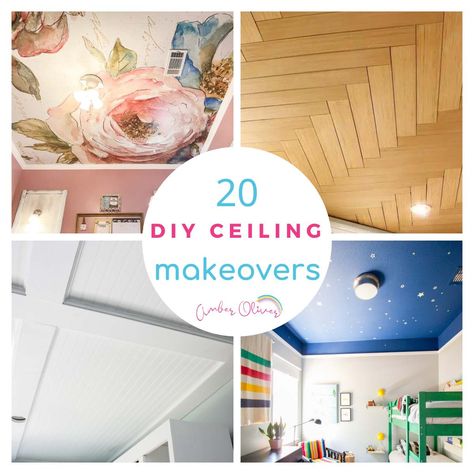 Unique Ceilings Diy, Ceiling Redo Ideas, Sunshine Ceiling Makeover, Diy Painted Ceiling, Inset Ceiling Ideas, Different Ceiling Ideas, Diy Ceiling Ideas Cheap, Painted Ceiling Ideas Murals, Coastal Ceiling Ideas