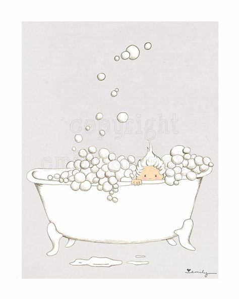 Art Bubbles, Bubble Drawing, Childrens Bathroom, Print Bathroom, Bath Art, 5x7 Print, Kids Bathroom, Baby Art, Bathroom Art