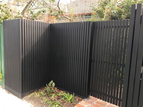 Aluminium Batten Fence, Black Front Fence, Black Timber Fence, Black Wooden Fence, Black Wood Fence, Batten Fence, Pine Fence, Modern Wood Fence, Timber Fence