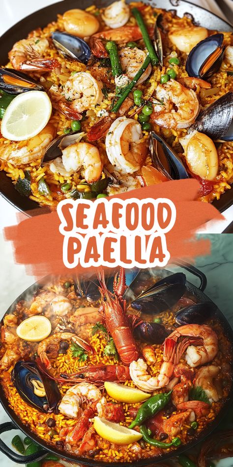 Looking for an easy yet delicious seafood dinner? This Seafood Paella is the perfect way to bring the flavors of the Mediterranean to your table! 🍤🦑 Whether you're cooking for a special occasion or a weeknight dinner, Seafood Paella is always a hit! It's quick, easy, and can be made in just 30 minutes! 🕒  #SeafoodPaella #MediterraneanCooking #SeafoodLover #EasyDinner #PaellaRecipe #OnePotMeal #HealthyDinner #SeafoodLovers #FamilyDinner #QuickMeals Portuguese Paella Recipe Seafood, Paella On The Grill Recipe, Best Seafood Paella Recipe, Shrimp Paella Recipe Authentic, How To Make Paella, Authentic Paella Recipe, Seafood Paella Recipe Authentic, Portuguese Paella Recipe, Crockpot Paella