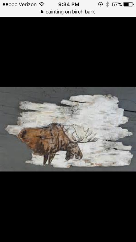 Painting on birch bark Birch Bark Crafts Diy, Birch Bark Decor, Bark Idea, Birch Bark Crafts, Birch Craft, Birch Branches, 10 Frame, Pallet Art, Birch Bark